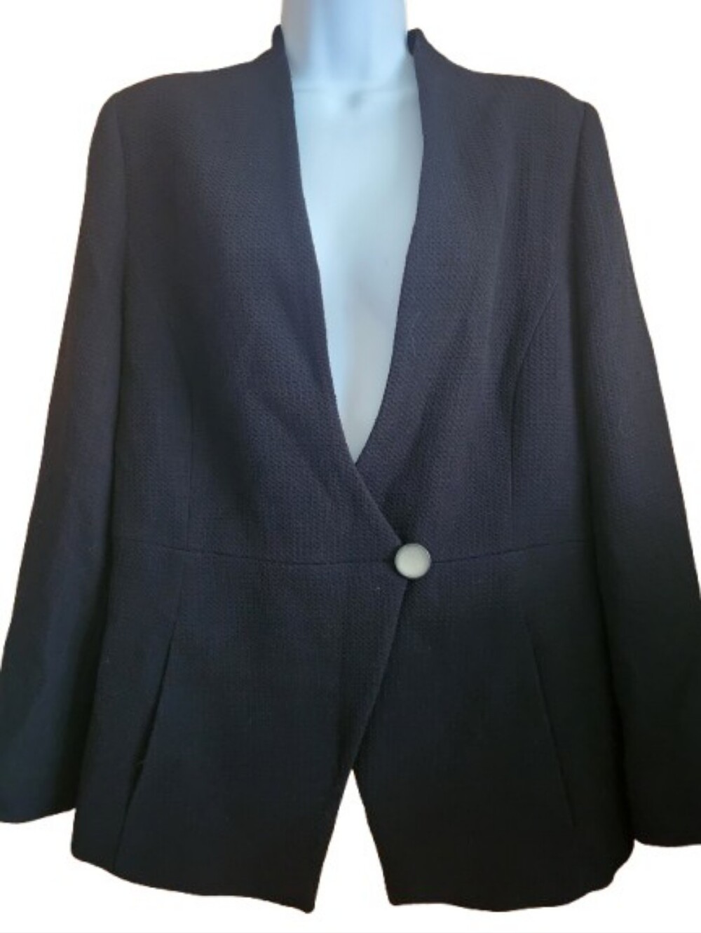 Armani Collezioni Wool Single-Button Textured Blazer Size 12